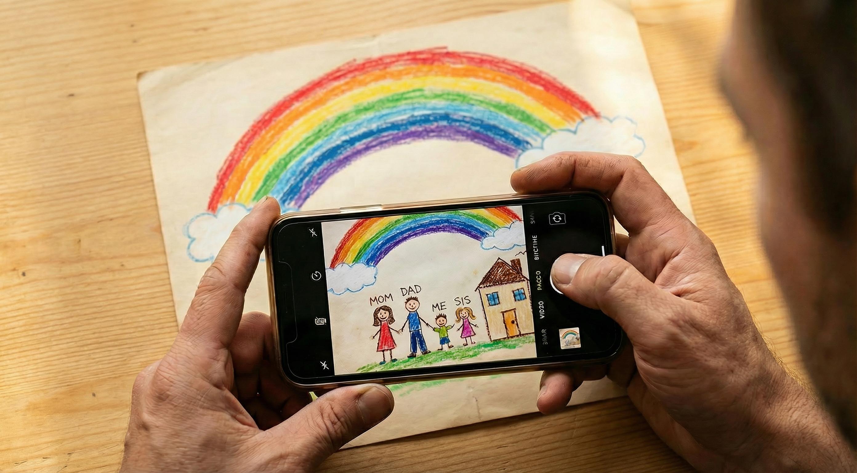 Step 1: Snap a photo of your child's drawing to create a custom Draw Pillow — Draw Pillows custom shaped pillow made from kids artwork